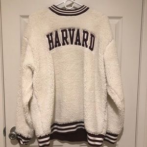 Champion Vintage Harvard Off-white Sherpa Crewneck